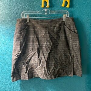 Gray and Brown Plaid mini with built in shorts!size 16w